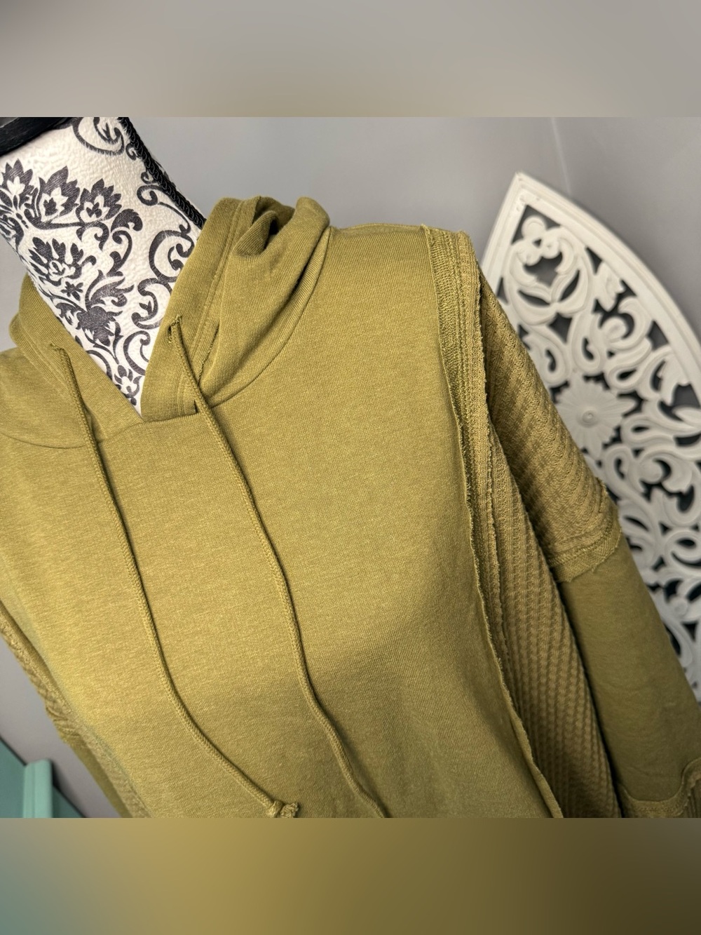 Time and Tru Waffle Knit Pullover Hoodie Size XXL NWOT Boho Loungewear - Picture 3 of 9